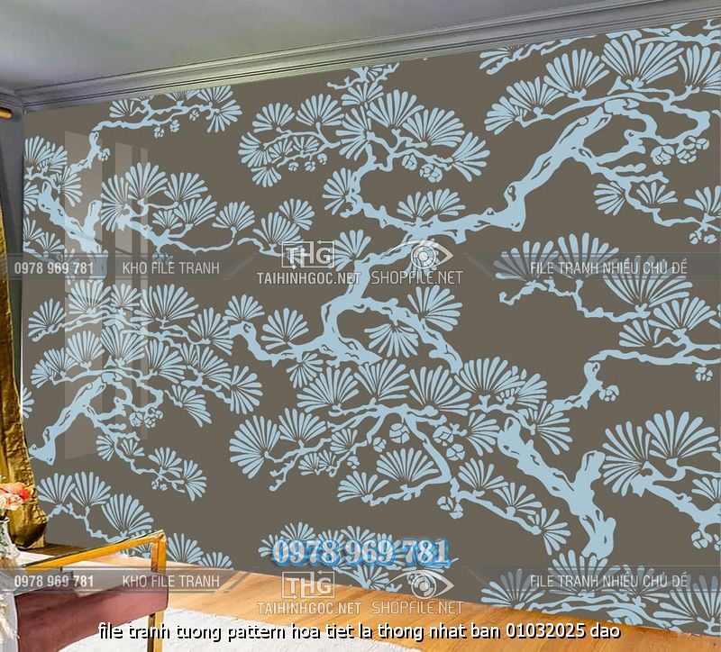 file tranh tuong pattern hoa tiet la thong nhat ban 01032025 dao
