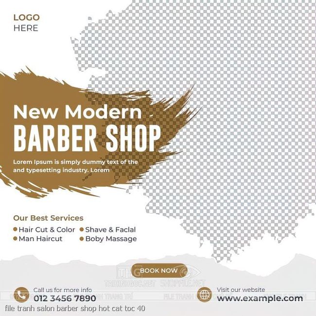 file tranh salon barber shop hot cat toc 40