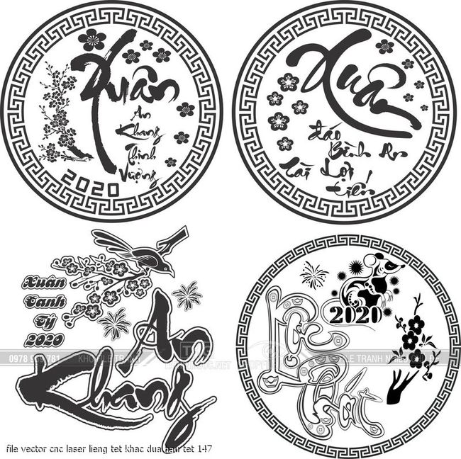 file vector cnc laser lieng tet khac dua hau tet 147