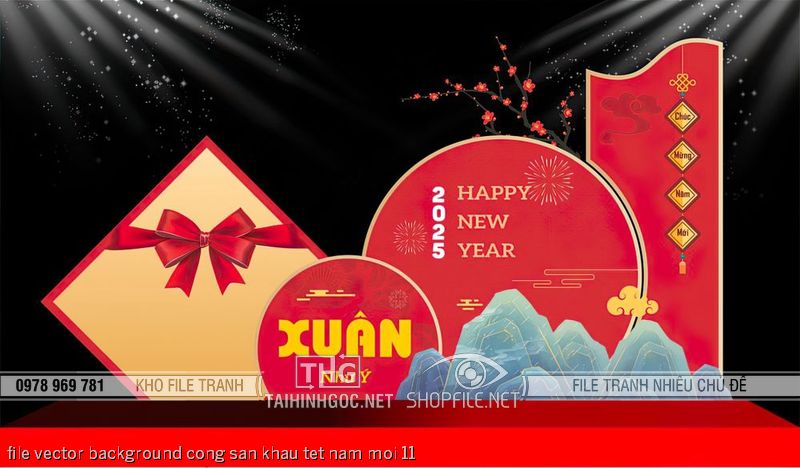 file vector background cong san khau tet nam moi 11