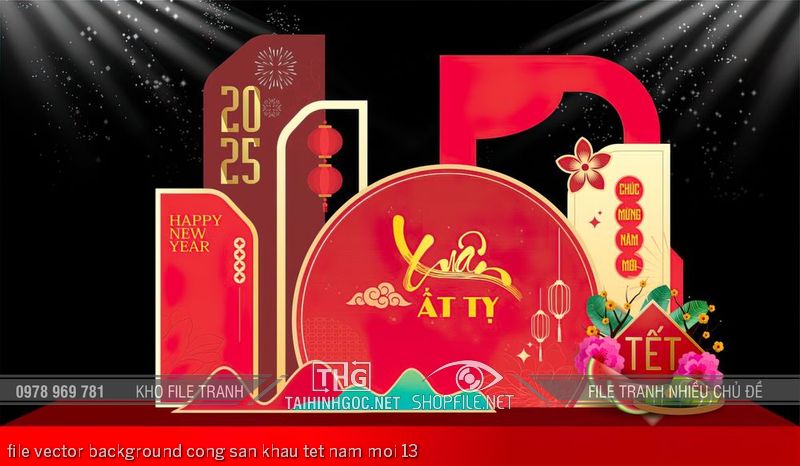 file vector background cong san khau tet nam moi 13