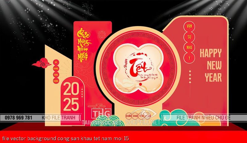 file vector background cong san khau tet nam moi 15