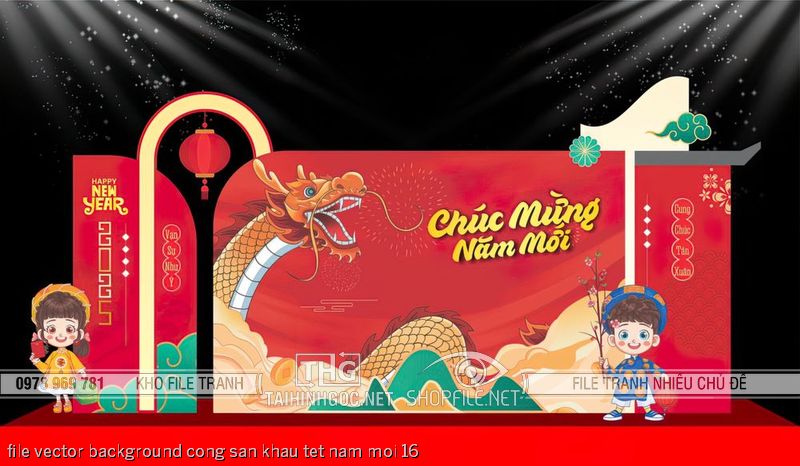 file vector background cong san khau tet nam moi 16