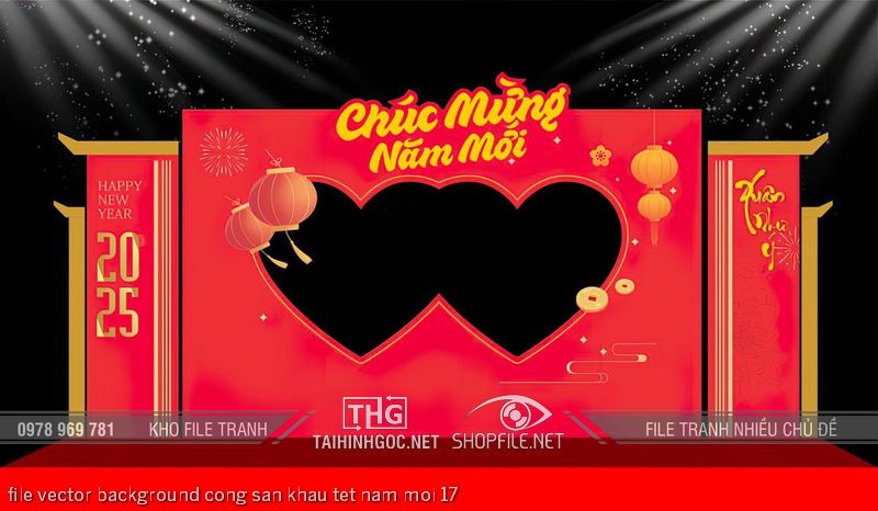 file vector background cong san khau tet nam moi 17