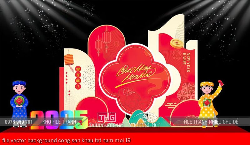 file vector background cong san khau tet nam moi 19