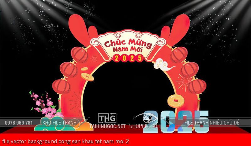file vector background cong san khau tet nam moi 2