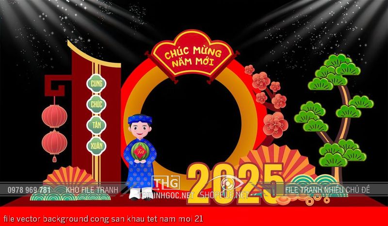 file vector background cong san khau tet nam moi 21