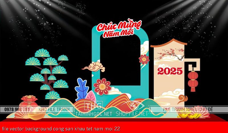 file vector background cong san khau tet nam moi 22