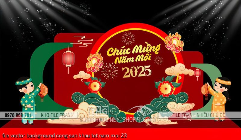 file vector background cong san khau tet nam moi 23