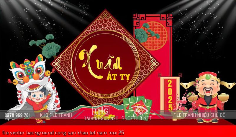 file vector background cong san khau tet nam moi 25