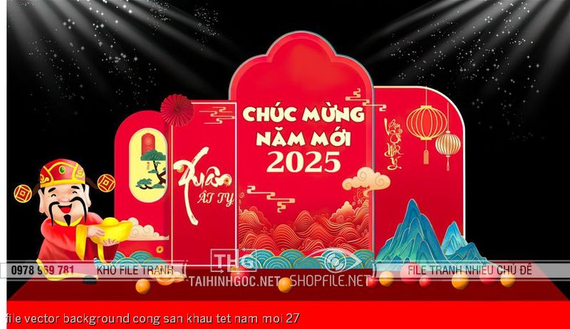 file vector background cong san khau tet nam moi 27