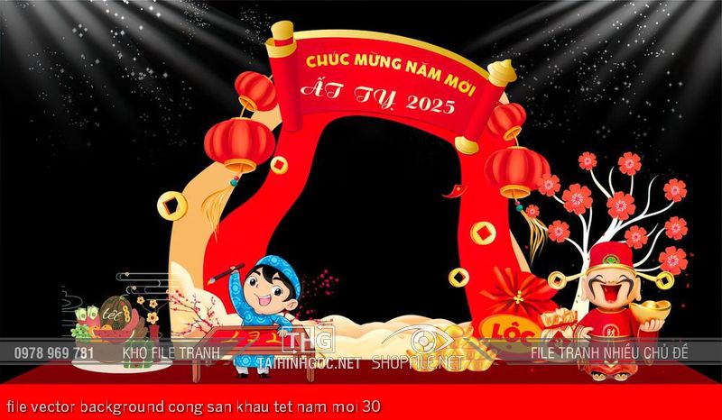 file vector background cong san khau tet nam moi 30