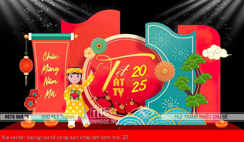 file vector background cong san khau tet nam moi 32