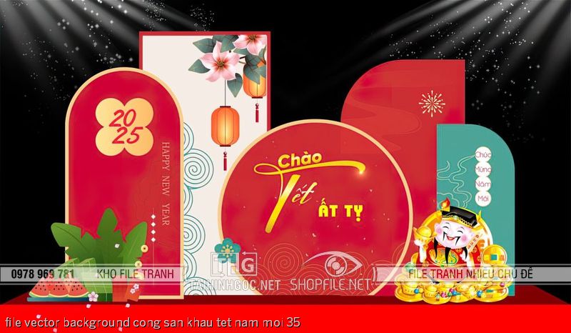 file vector background cong san khau tet nam moi 35