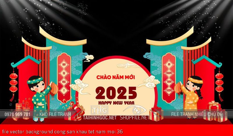 file vector background cong san khau tet nam moi 36