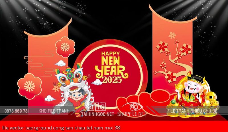 file vector background cong san khau tet nam moi 38