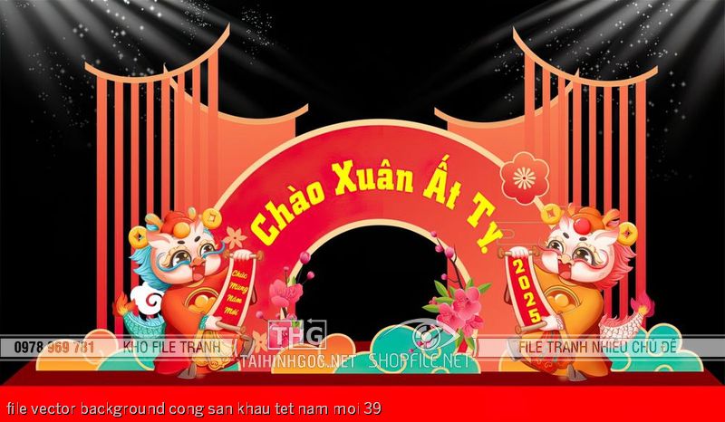 file vector background cong san khau tet nam moi 39