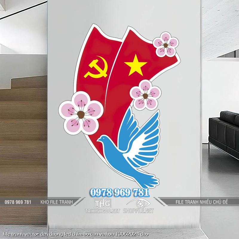 file tranh vector den duong led chim bo cau va hoa 13062024 dao