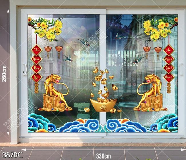 Tranh file vector cdr cặp hổ vàng