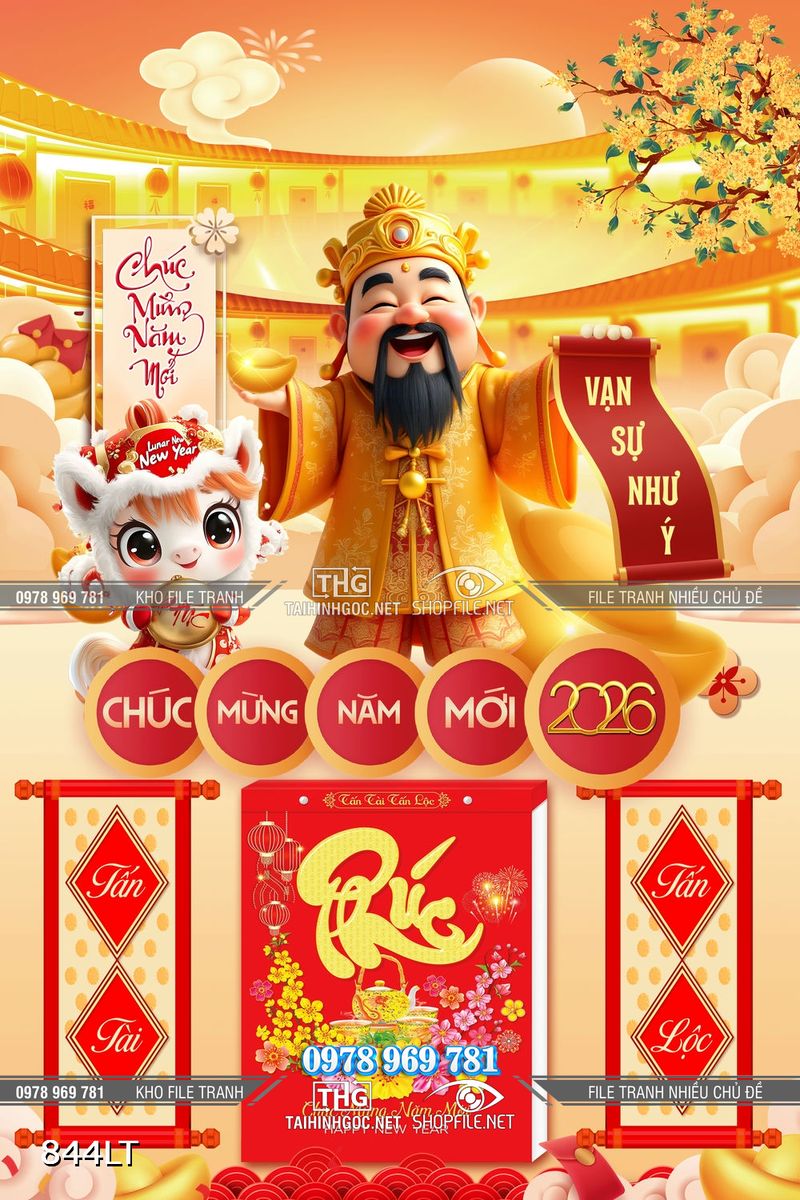 File lịch Psd thần tài chúc mừng năm mới