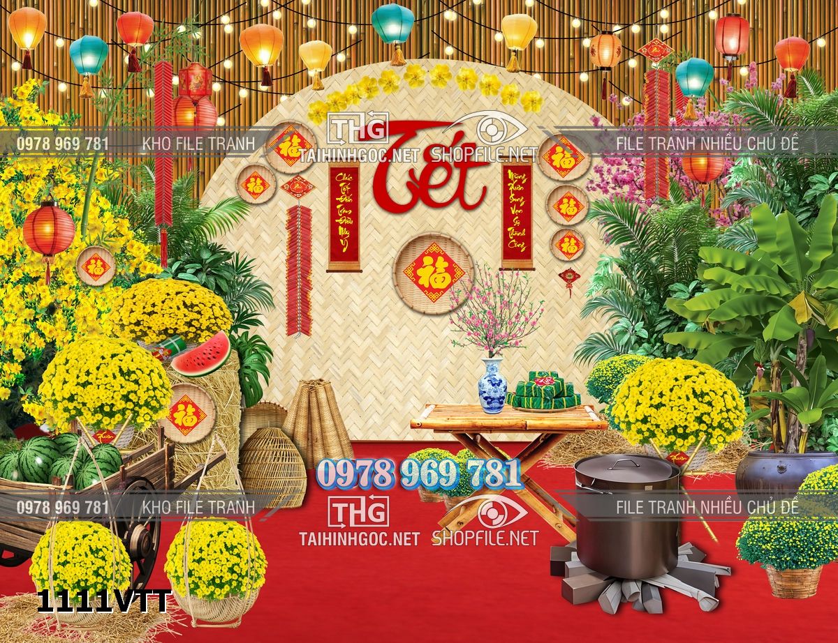 File tranh background phông nền tranh tết năm mới 1111VTT