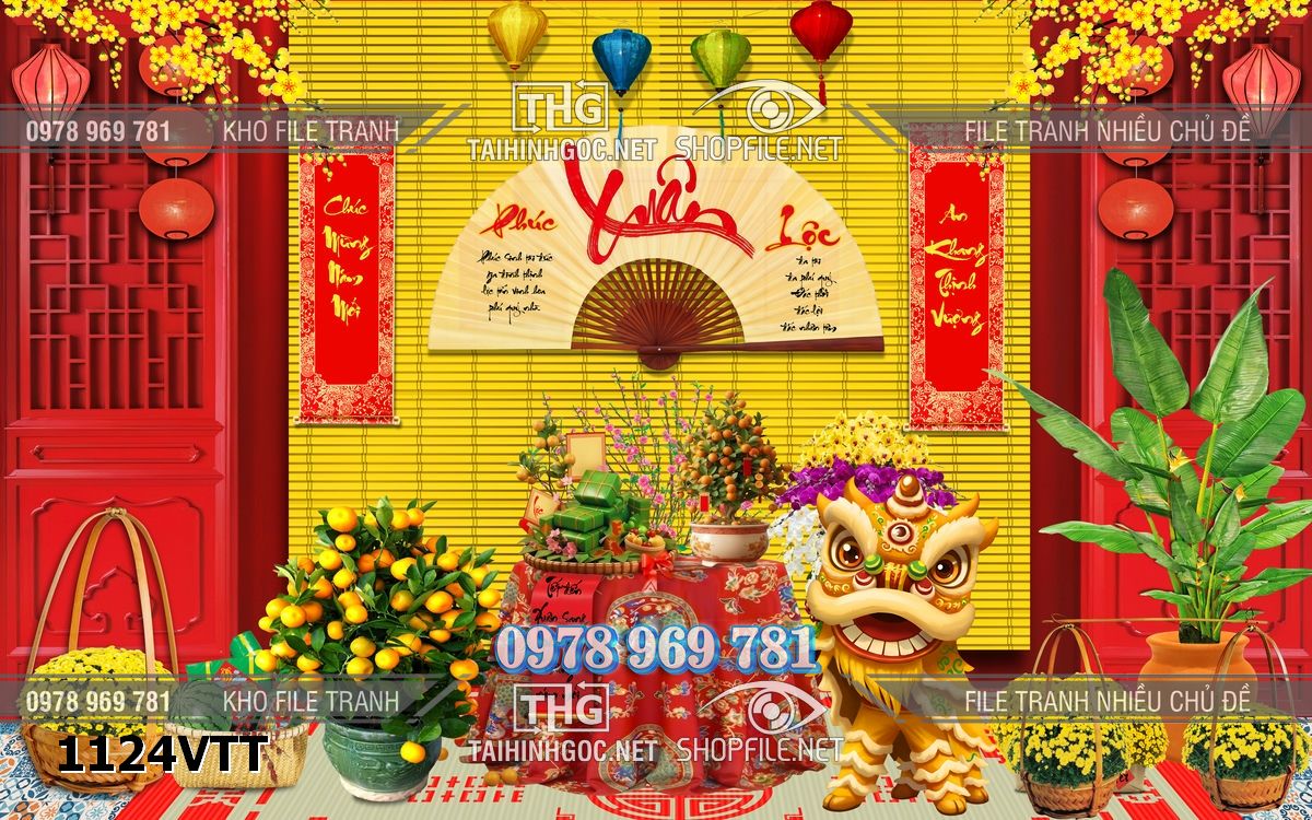 File tranh phông nền background chụp hình tết xuân mới 1124VTT