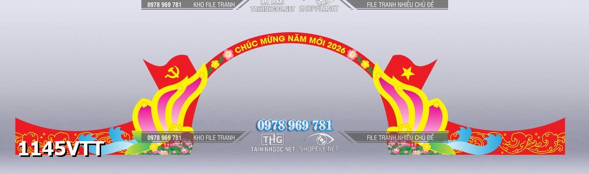 File psd tách lớp tranh công chào tết mô hình tết tiểu cảnh tết năm mới 1145VTT