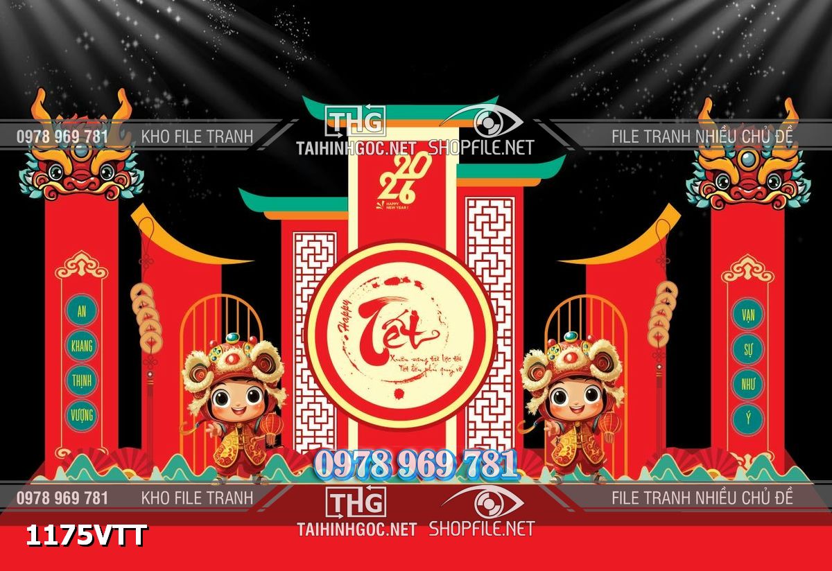 File tranh mô hình 3d background phông nền tết tiểu cảnh sự kiện tết 1175VTT