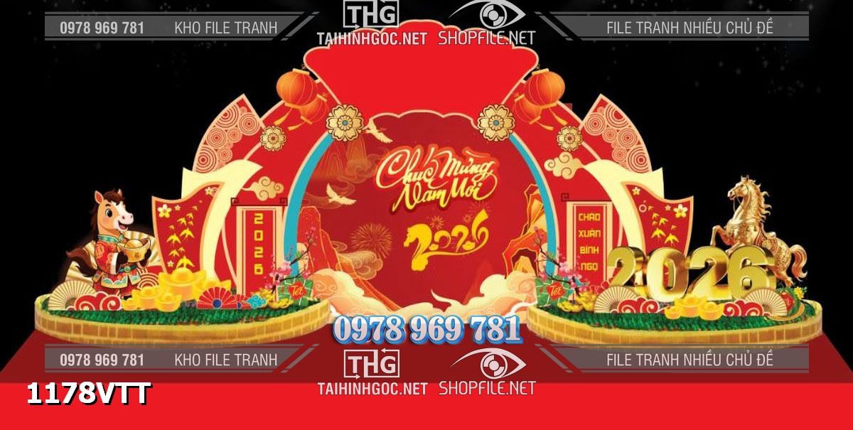 File tranh mô hình 3d background phông nền tết tiểu cảnh sự kiện tết 1178VTT