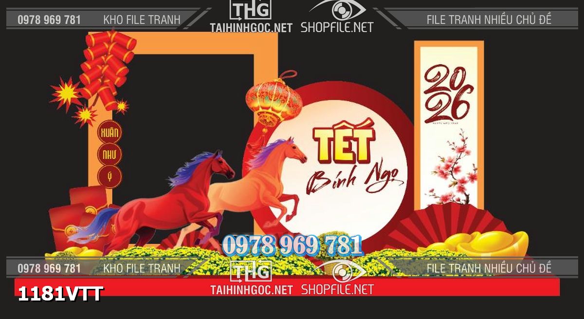 File tranh mô hình 3d background phông nền tết tiểu cảnh sự kiện tết 1181VTT