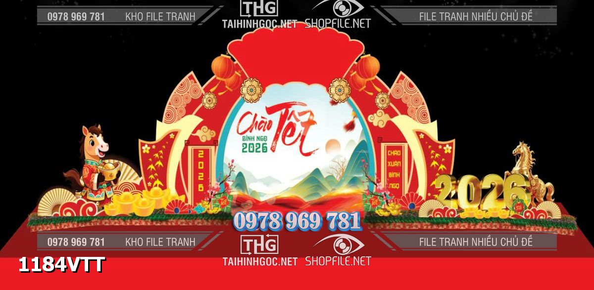 File tranh mô hình 3d background phông nền tết tiểu cảnh sự kiện tết 1184VTT