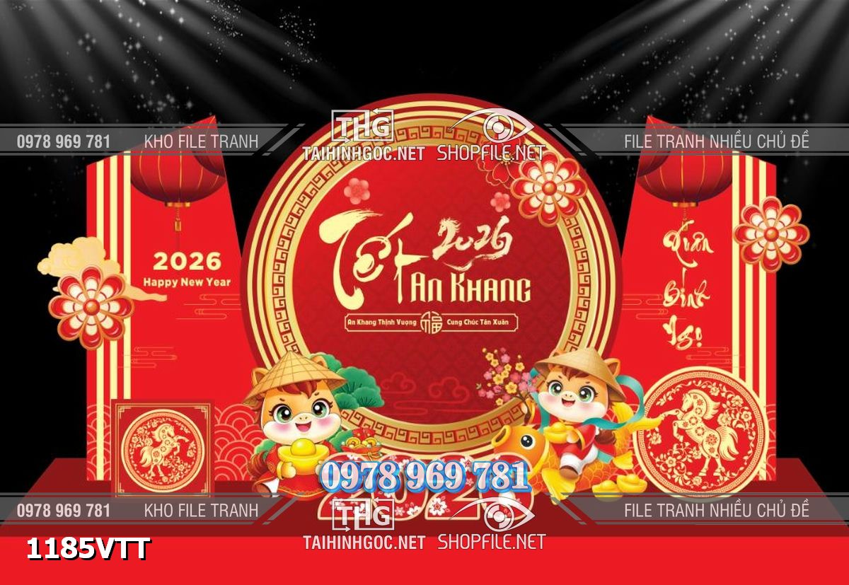 File tranh mô hình 3d background phông nền tết tiểu cảnh sự kiện tết 1185VTT
