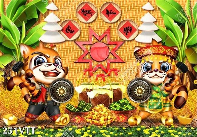 Tranh anh em hổ bảo vệ nước nhà nhâm dần 2022