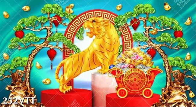 Download tranh hổ vàng hùng dũng chào xuân nhâm dần 2022
