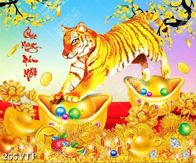 Download tranh hổ phong thủy tuổi dần giúp tiền tài thăng tiến