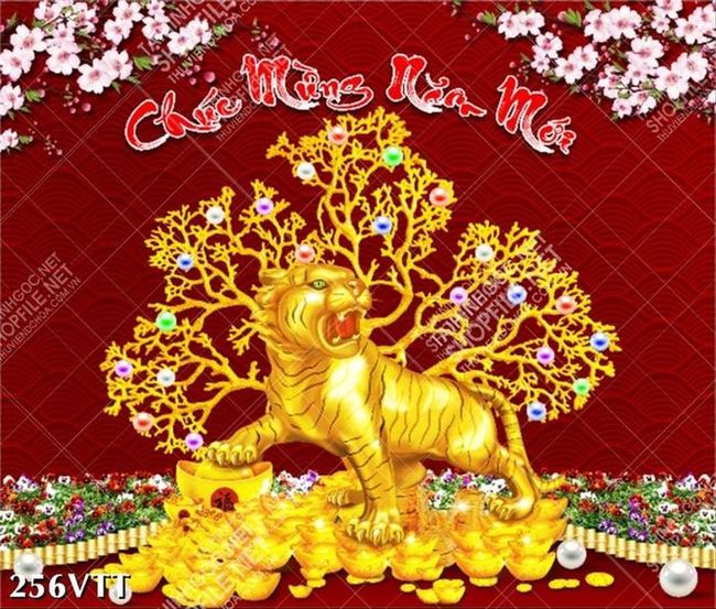 Tranh hổ vàng treo tường tài lộc đầy nhà, tiền ngập tràn túi