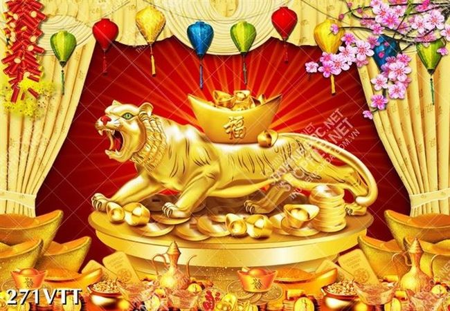 Tranh hổ vàng biểu tượng của sự quyền uy, thăng tiến
