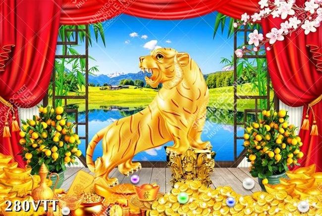 Tranh hổ trang trí phòng khách tạo không gian mang màu sắc vui tươi hiện đại