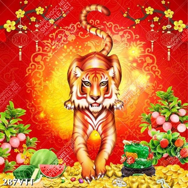 Download file tranh hổ thiết kế trang trí phòng khách độc đáo 2022