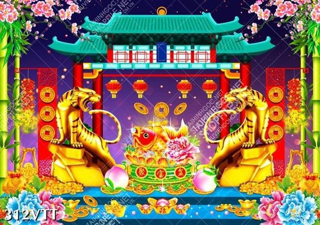 Download tranh hổ tượng vàng mang ý nghĩa dư giả sung túc phát tài quanh năm