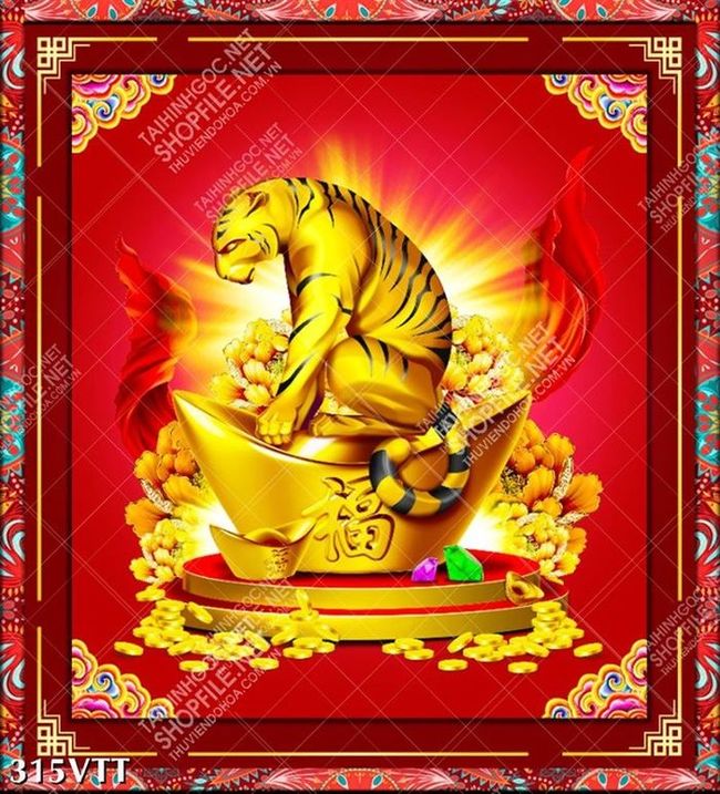 Tranh hổ vàng thiết kế độc đáo và mới lạ