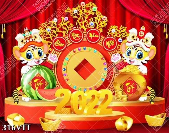 Tranh trang trí hổ con chào xuân nhâm dần 2022