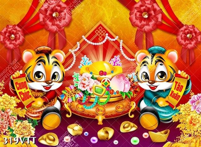 Tổng hợp mẫu tranh hổ cầm câu đối treo tường đẹp