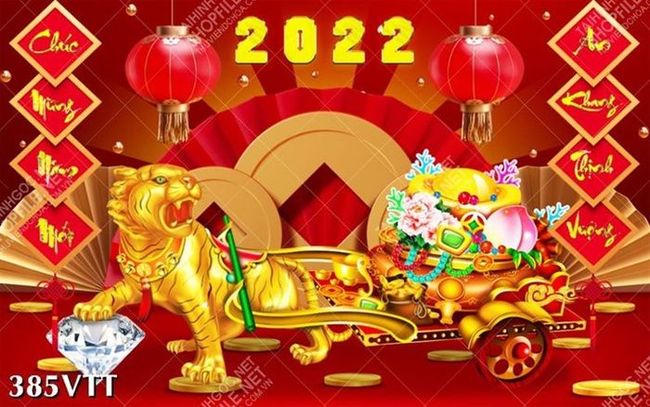 Mẫu tranh hổ vàng kéo xe trang trí tường nhà đẹp nhất