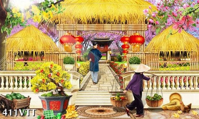 File in Tranh tết trang trí cho ngôi nhà thêm phần ấm áp rực rỡ sắc màu mùa xuân