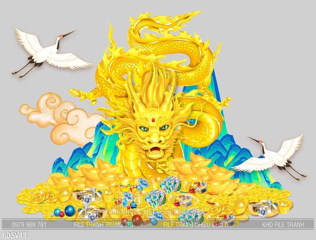 File PSD hình rồng vàng đẹp ấn tượng
