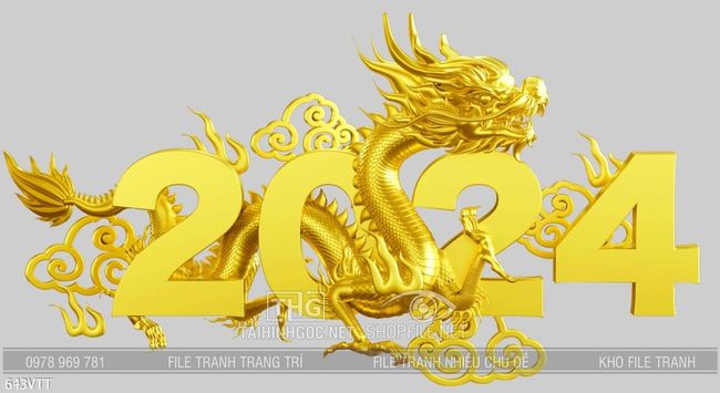 File PSD hình rồng vàng 2024