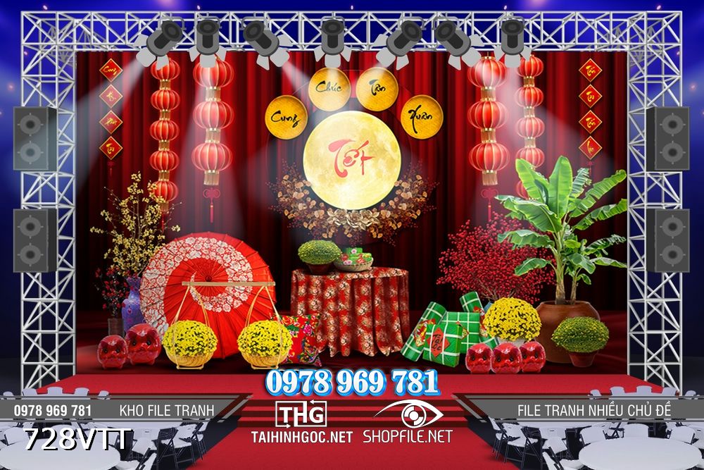 File tranh Phông nền chụp hình Tết năm mới 2026 728VTT