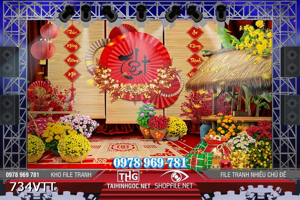 File tranh Background phông nền Tết mẫu mới nhất 2026 734VTT