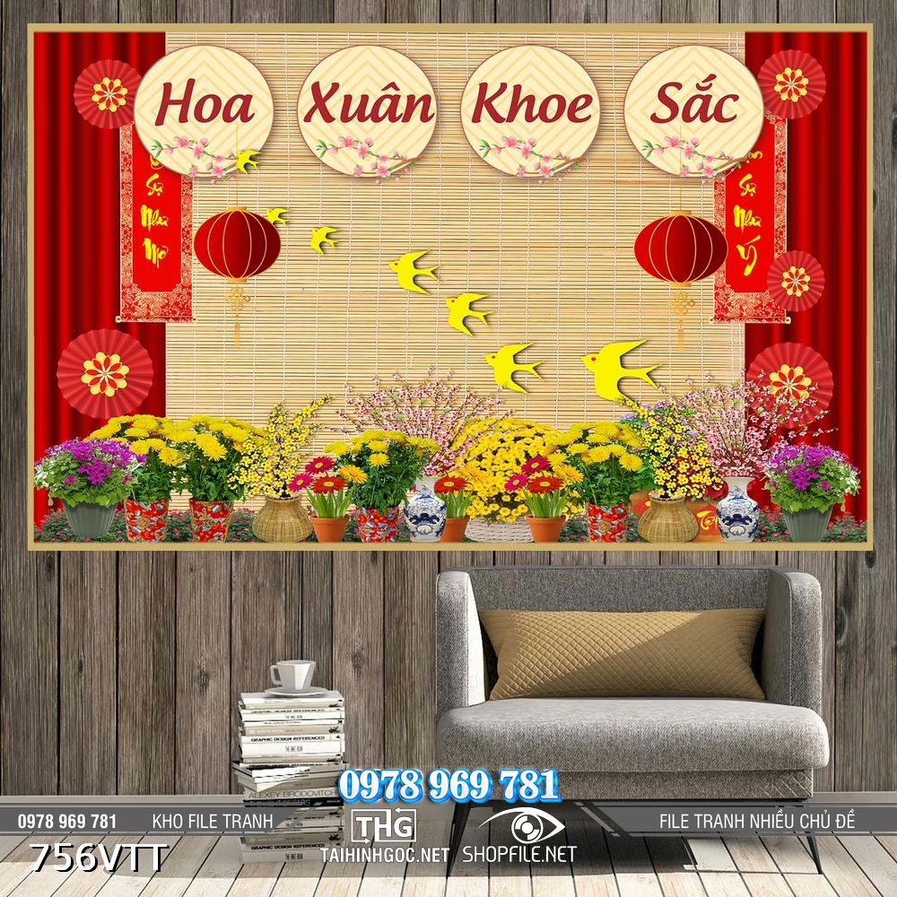 File tranh Background phông nền Tết năm mới 756VTT